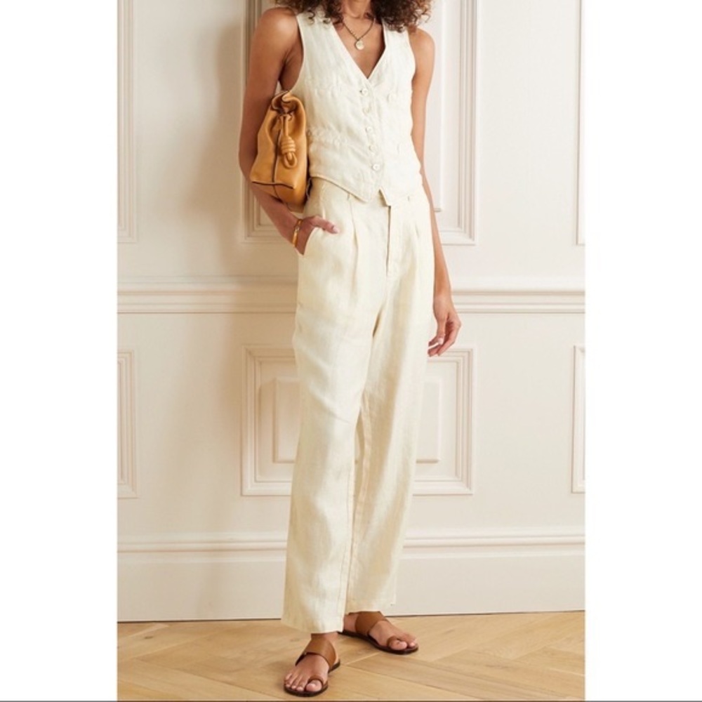 NWT Alex Mill Boy Linen Pants Cream SZ 8